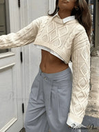 Cable Knit Graceful Crop Cami Top