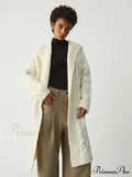 Cable Knit Graceful Hooded Longline Cardigan