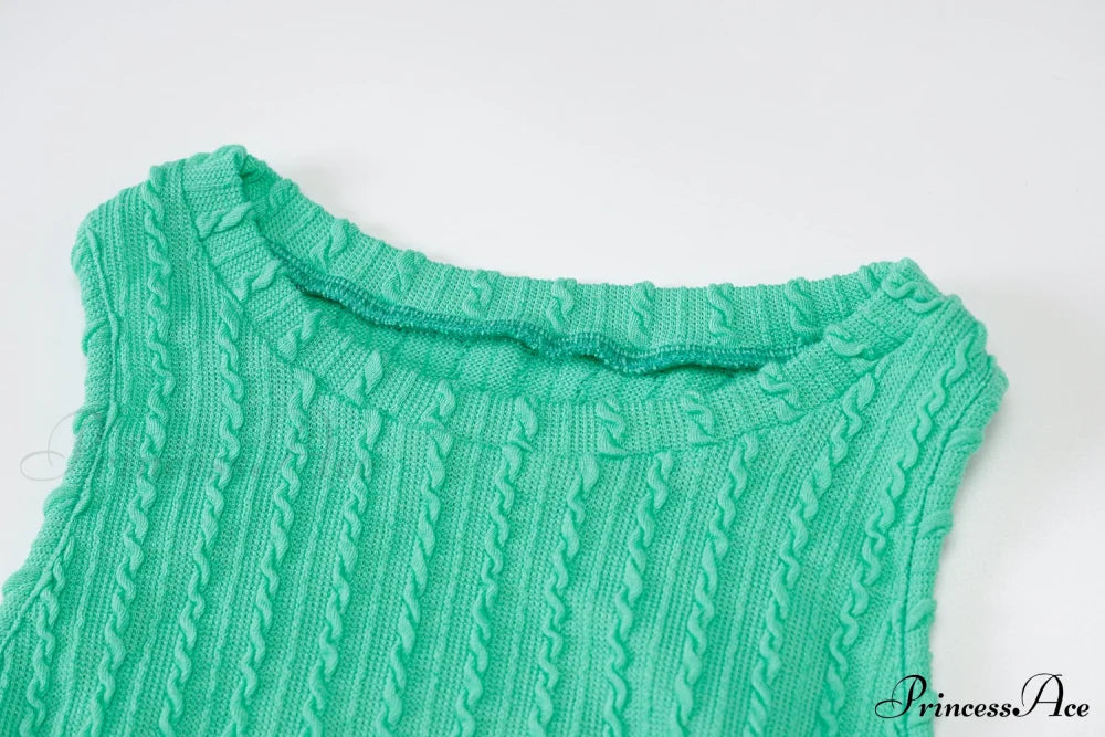 Cable Knit Stylish Tank Maxi Dress