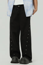 Vintage Rivet Drawstring Casual Sweat Pants