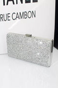 Silver rhinestone evening clutch