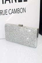 Silver rhinestone evening clutch