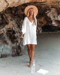 Calabasas Lace Cover Up Dress Off White