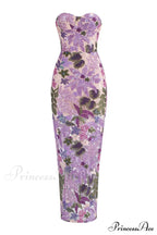 Calista Sequin Stylish Embroidered Maxi Dress