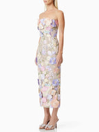 Calysta Appliques Sleeveless Midi Dress