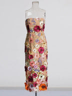Calysta Appliques Sleeveless Midi Dress