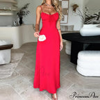Cami Tie Up Charming Solid Maxi Dress