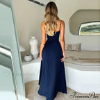 Cami Tie Up Charming Solid Maxi Dress