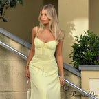 Cami Tie Up Charming Solid Maxi Dress