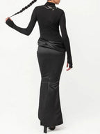 Camila Turtleneck Ruched Maxi Dress