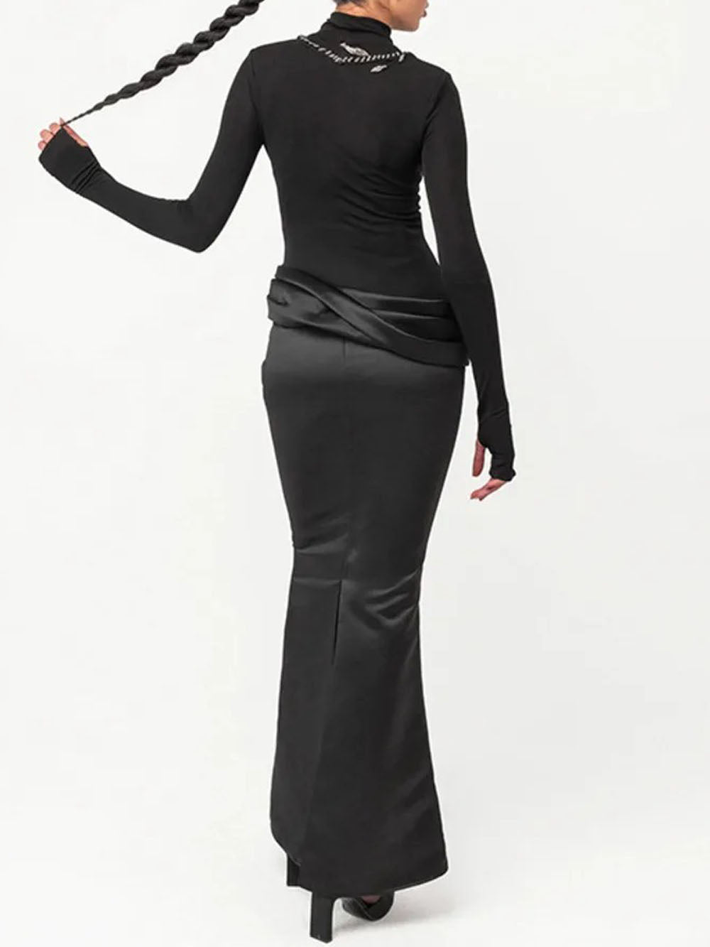 Camila Turtleneck Ruched Maxi Dress
