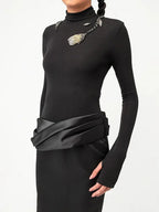 Camila Turtleneck Ruched Maxi Dress