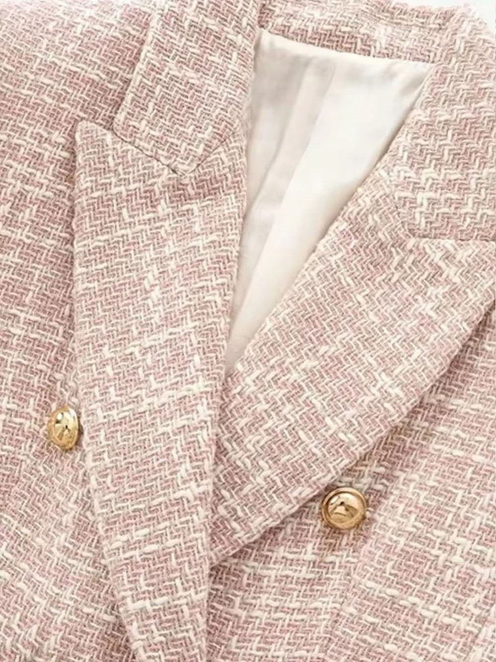 Camille Double Breasted Tweed Blazer