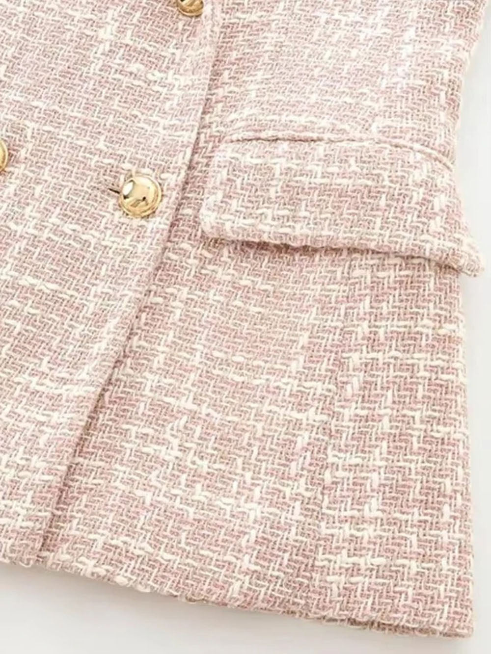 Camille Double Breasted Tweed Blazer