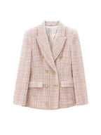 Camille Double Breasted Tweed Blazer