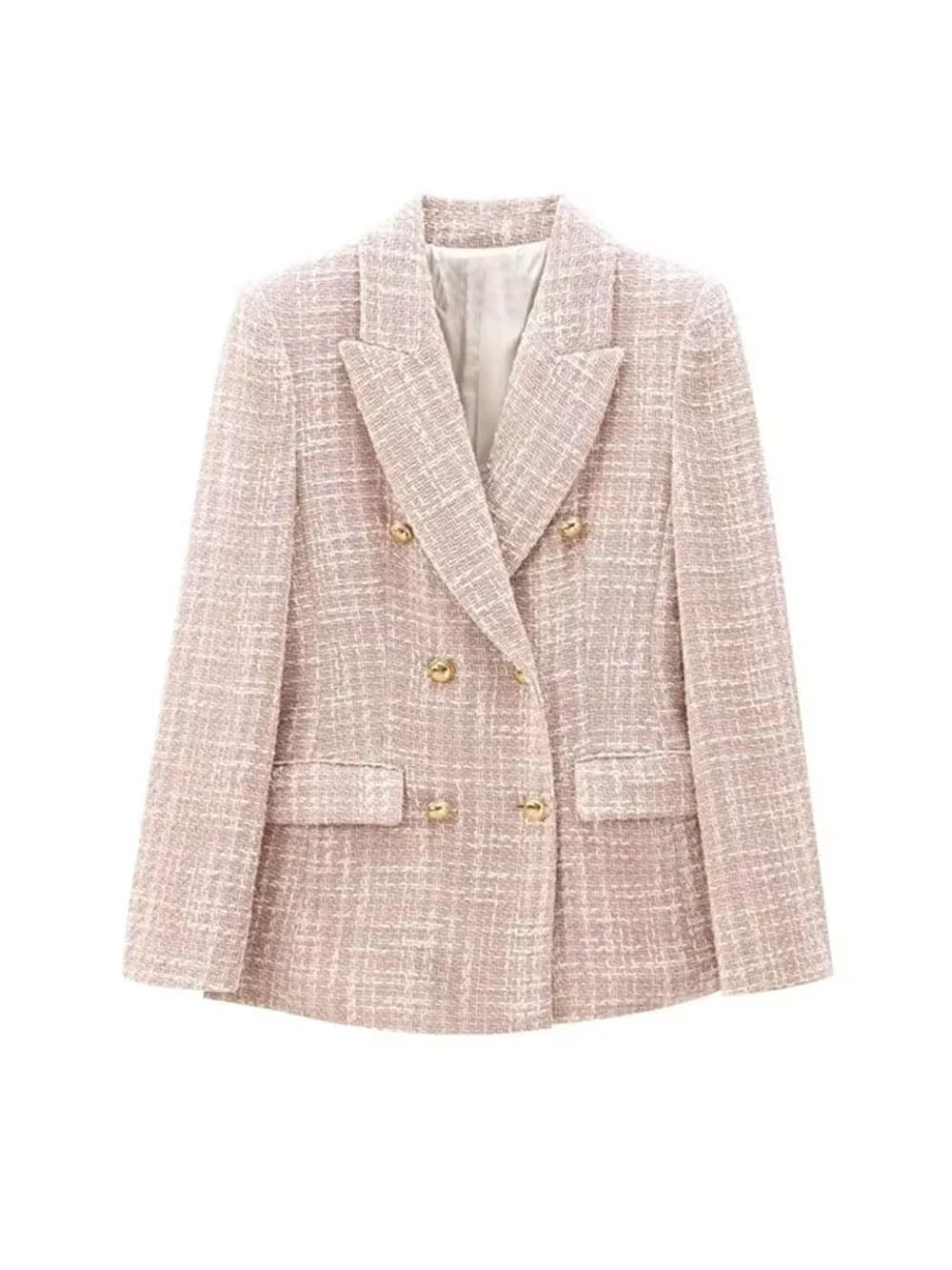 Camille Double Breasted Tweed Blazer
