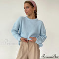 Candy Color Crewneck Trendy Pullover Sweater - Green