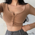 Cardigan V-neck Solid Arm Women's Long Slim Korean - Color
