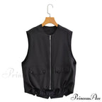 Cargo Pocket Stylish Drawstring Waistcoat