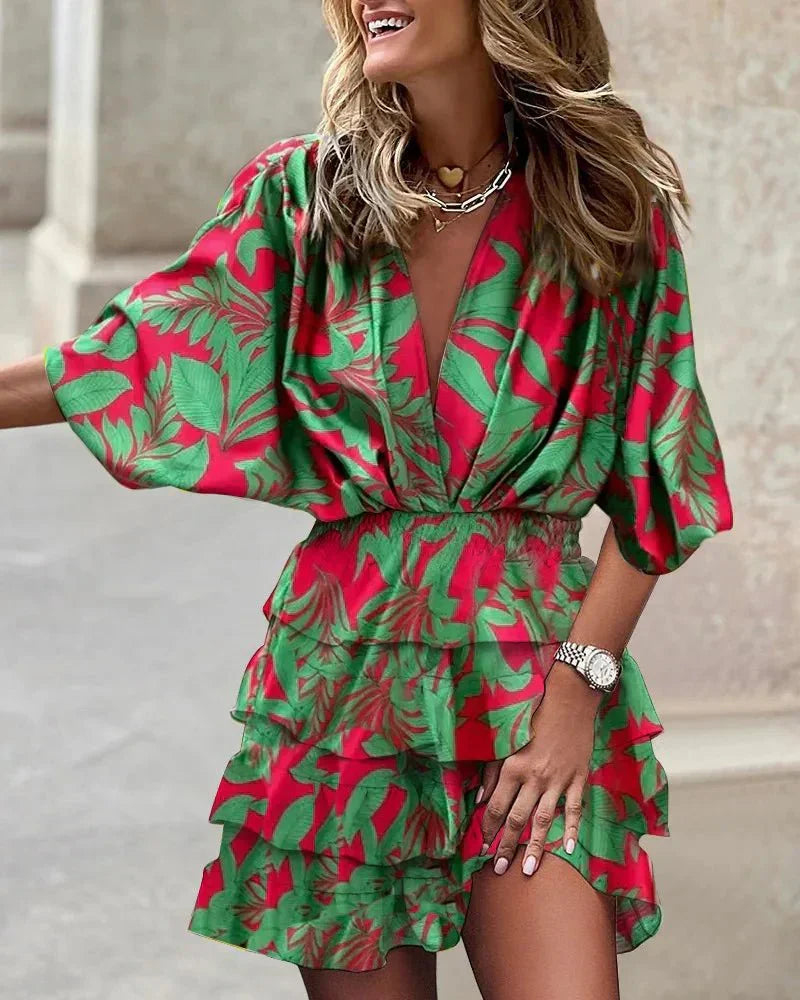 Isis Elegant Mini Dress with a Stylish Print Design for Women