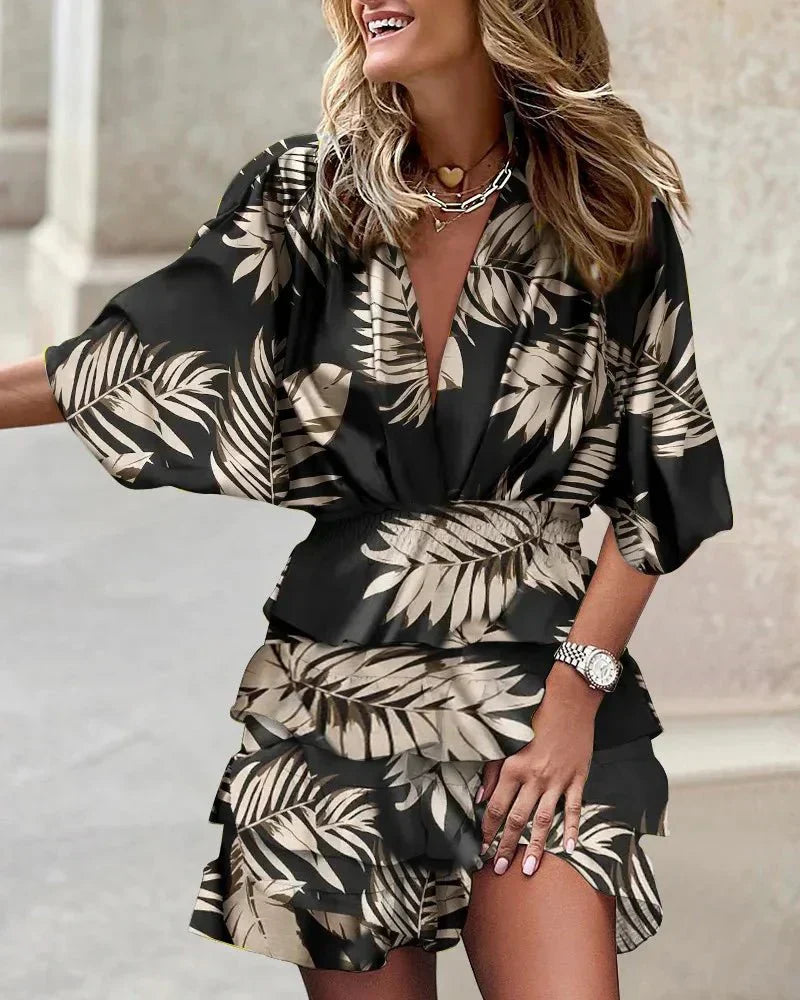 Isis Elegant Mini Dress with a Stylish Print Design for Women
