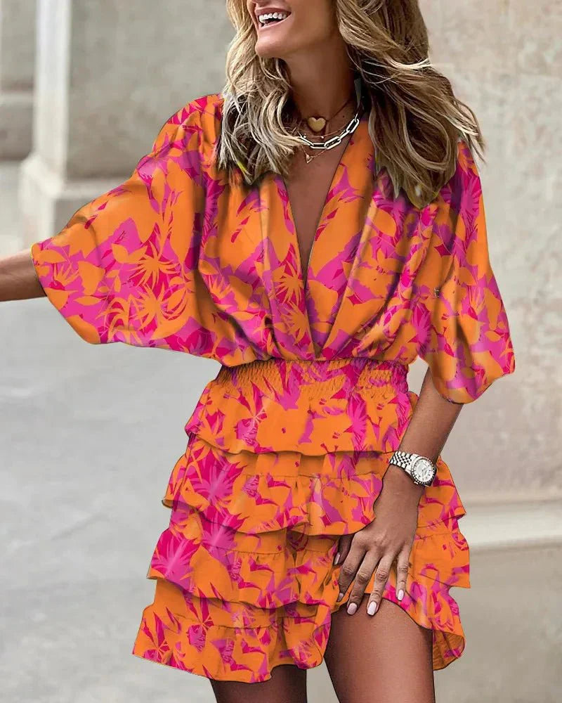 Isis Elegant Mini Dress with a Stylish Print Design for Women