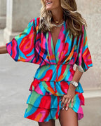 Isis Elegant Mini Dress with a Stylish Print Design for Women