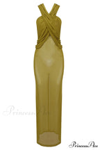 Carleigh Ruche Maxi Charming Dress With Headscarf