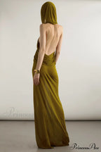 Carleigh Ruche Maxi Charming Dress With Headscarf