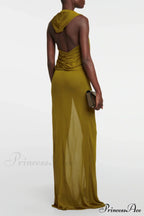 Carleigh Ruche Maxi Charming Dress With Headscarf