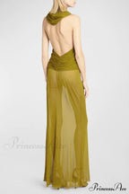 Carleigh Ruche Maxi Charming Dress With Headscarf