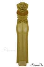 Carleigh Ruche Maxi Charming Dress With Headscarf