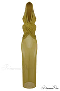 Carleigh Ruche Maxi Charming Dress With Headscarf