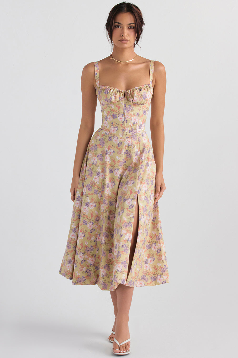 Fiorella Elevated Midi Corset Dress Premium Wardrobe Essential