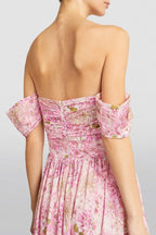Karina Boutique Pleated Midi Dress with Print Collection