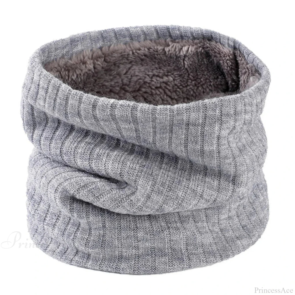 Cashmere Knit Ring Wool Neck Warmer Scarf for Women