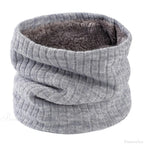 Cashmere Knit Ring Wool Neck Warmer Scarf for Women