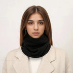 Cashmere Knit Ring Wool Neck Warmer Scarf for Women