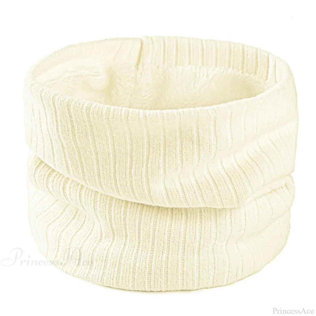 Cashmere Knit Ring Wool Neck Warmer Scarf for Women