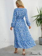 Casual Coastal Long Bohemian Flowered Dress