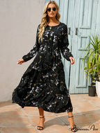 Casual Coastal Long Bohemian Flowered Dress