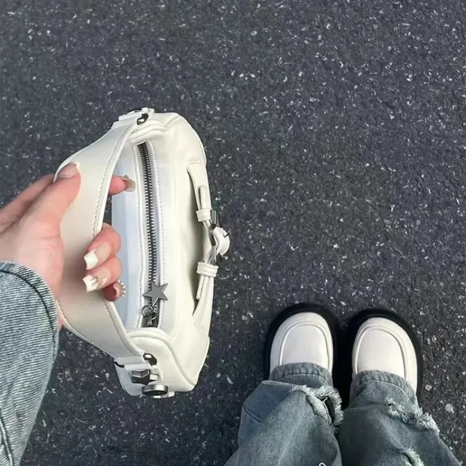 Casual Cute White Star Shoulder Bag