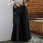 Casual Elastic Waist Long Solid Pants