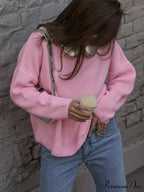 Casual Elegant Striped Cozy Oversize Autumnal Gray Fashionable Sweater