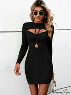 CASUAL HALTER HOLLOW SHORT SLEEVE DRESS