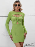 CASUAL HALTER HOLLOW SHORT SLEEVE DRESS