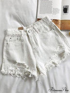 Casual High Waist Denim Shorts