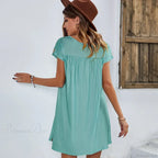 Casual O-neck Cotton Boho Dress