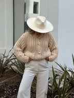 Casual O-Neck Long Sleeve Pocket Cardigan