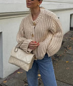 Casual O-Neck Long Sleeve Pocket Cardigan